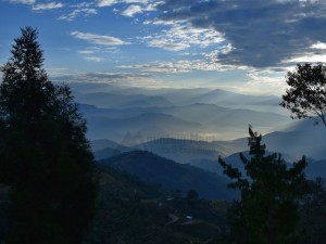 View of horizon during sunset at Nagarkot